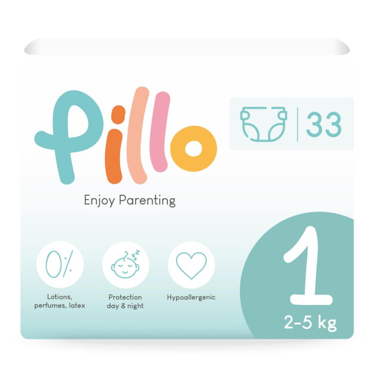 Pillo Nappies Size 1 (2-5 kg) New Born x33 nappies