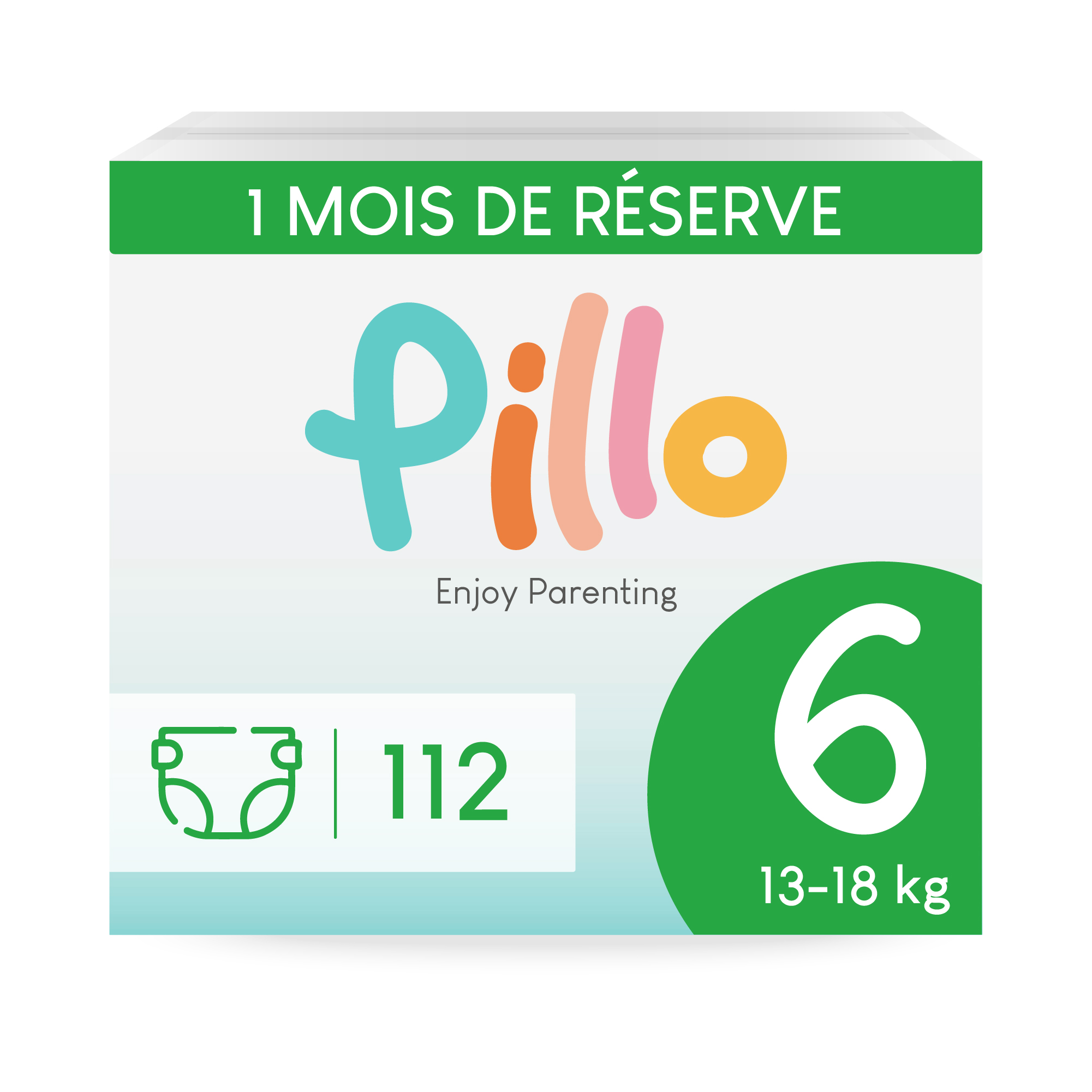 Pillo Couches Bébé Taille 6 (13-18 kg) XL x112 couches