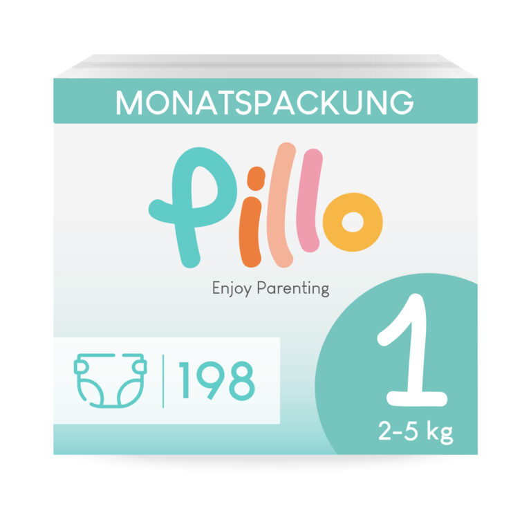 Pillo Baby Windeln Größe 1 (2-5 kg) New Born x198 Stück